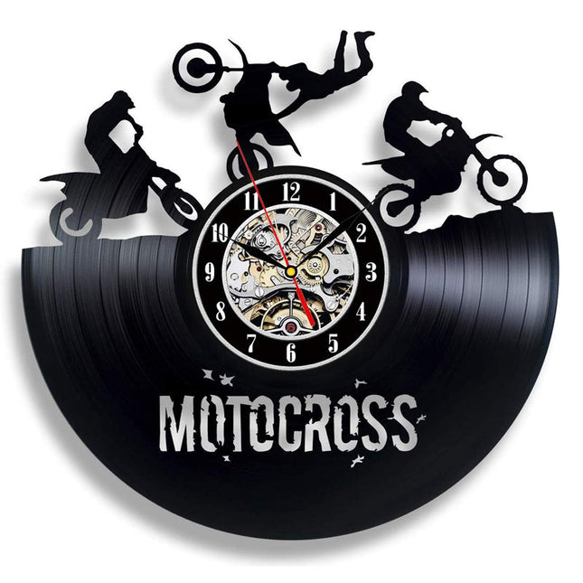 Motocross vægur lavet af vinylplade