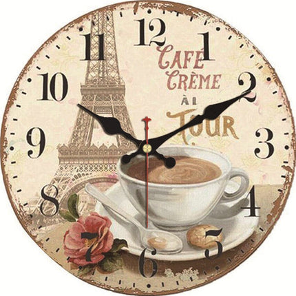 Charmerende Paris café vægur til køkkenet