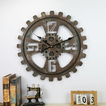 Stort industrielt vægur som tandhjul