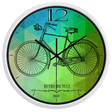 Retro vægur med grøn cykel illustration