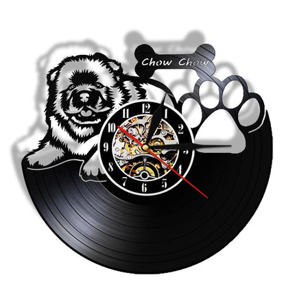 Unikt vinyl ur med Chow Chow