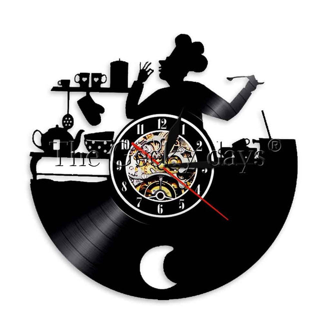 Vinyl ur med kok til køkkenet