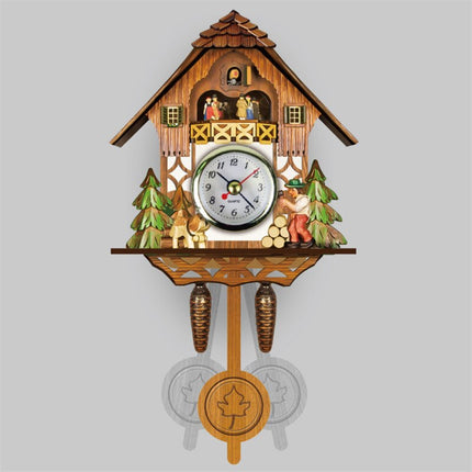 Traditionelt gøgeur udskåret i træ