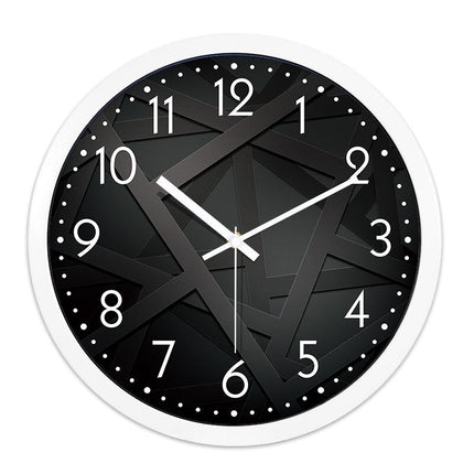 Moderne sort vægur med 3D-effekt