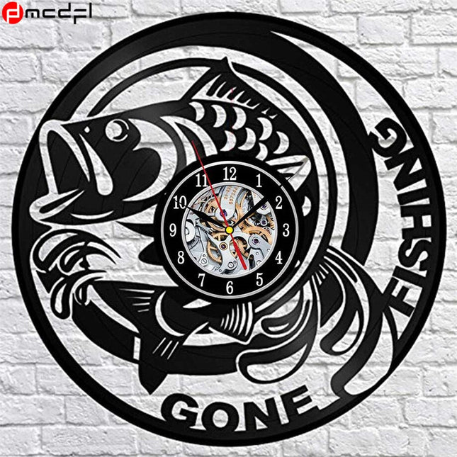 Unikt vinylplade ur til lystfisker