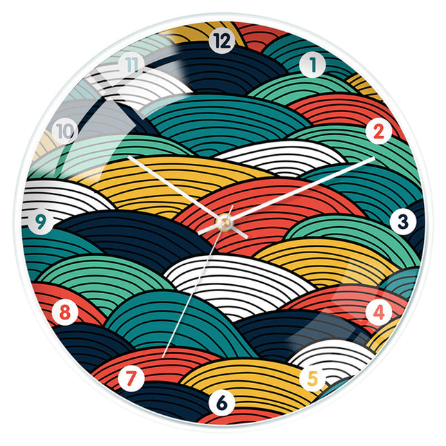 Tofarvet nordisk design vægur med glas