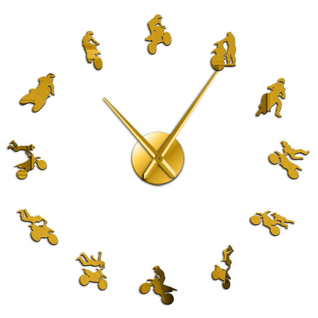 Stort 3D motorcykel vægur til stuen