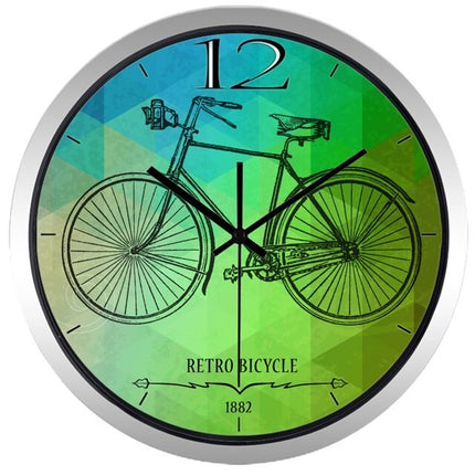 Retro vægur med grøn cykel illustration