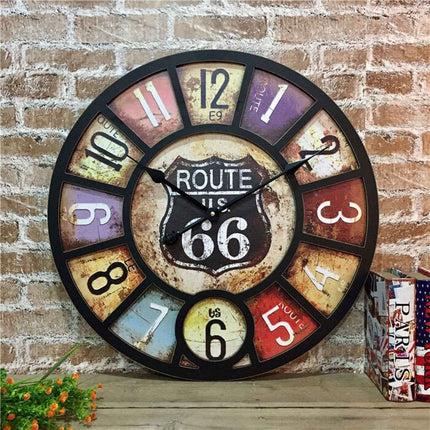 Stort vintage industrielt vægur 60 cm