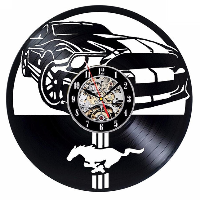 Ford Mustang bil vinylplade vægur
