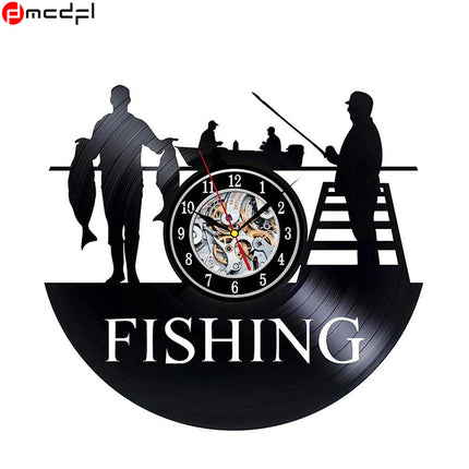 Unikt vinylplade ur til lystfisker