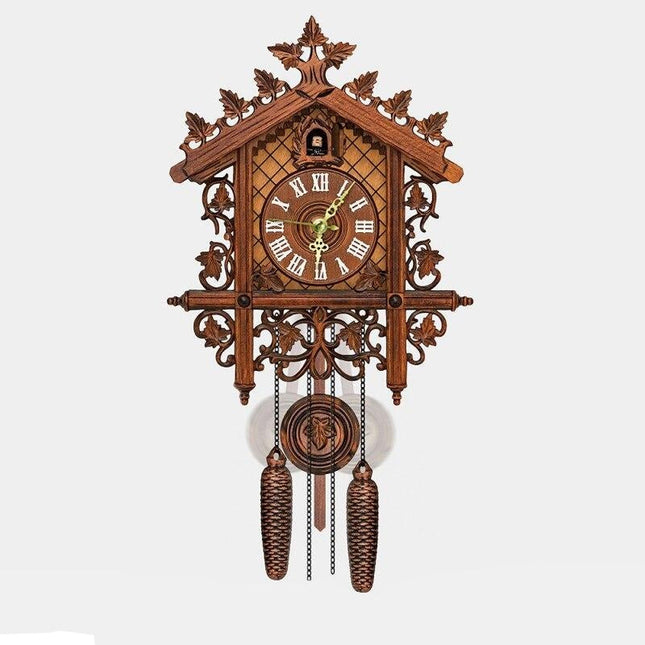 Klassisk vintage gøgeur i mørkt træ