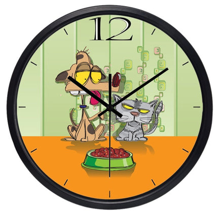 Rundt børneur med mops hund