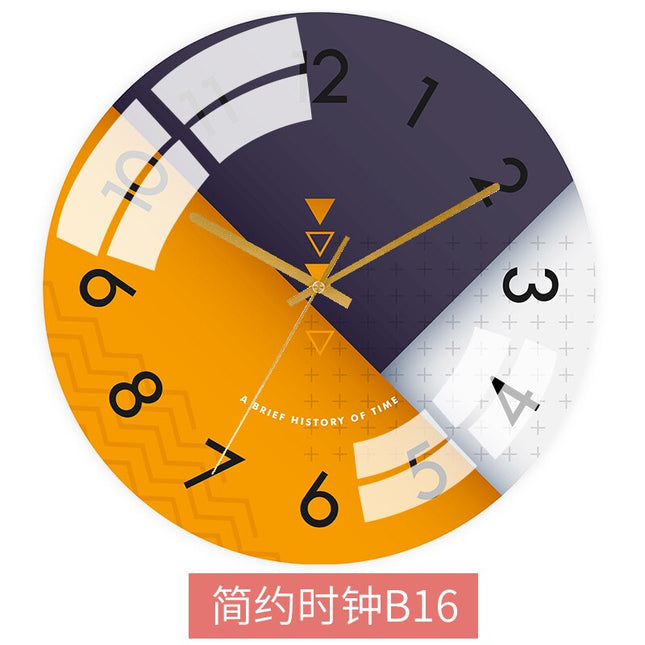 Farverigt vægur med abstrakt design