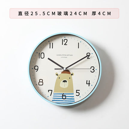 Rundt vægur med sød kanin