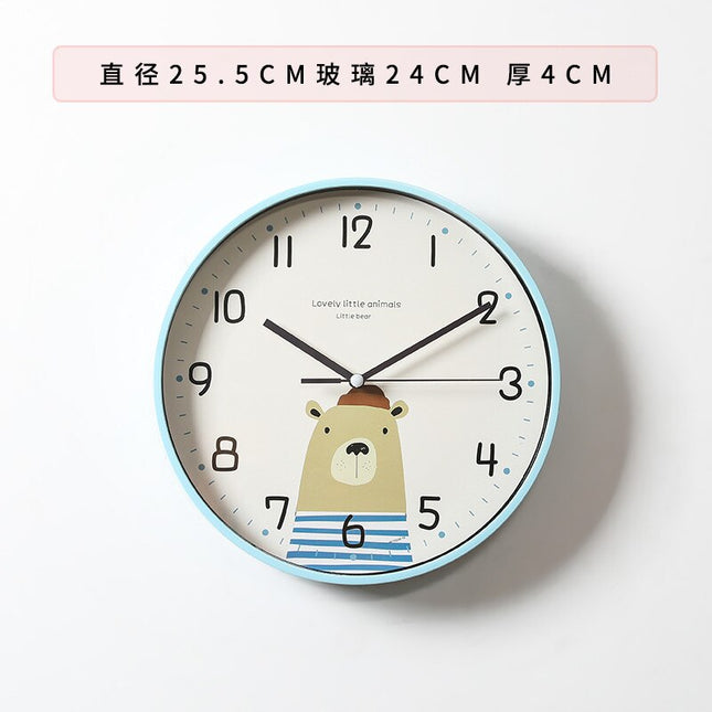 Rundt vægur med sød kanin