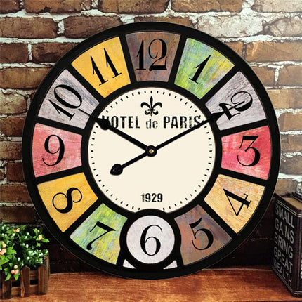 Stort vintage industrielt vægur 60 cm