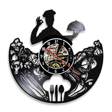 Vinyl ur med kok til køkkenet