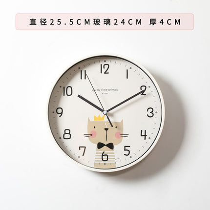 Rundt vægur med sød kanin