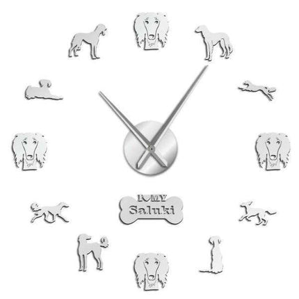 DIY vægur med Saluki hunde silhuetter