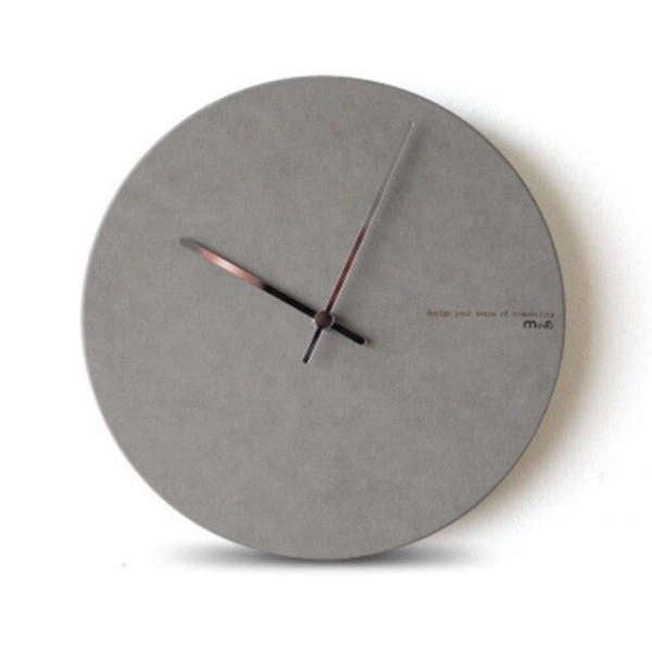 Minimalistisk antracit vægur i betonlook