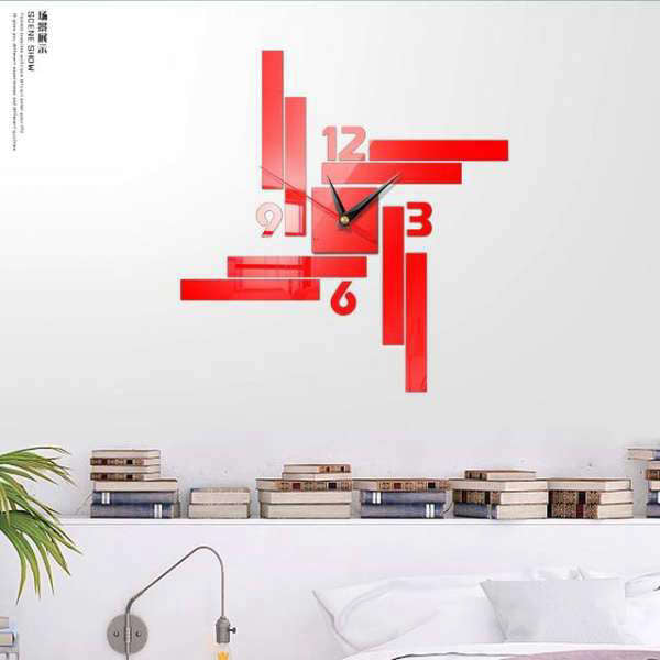 Moderne geometrisk vægur klistermærke design