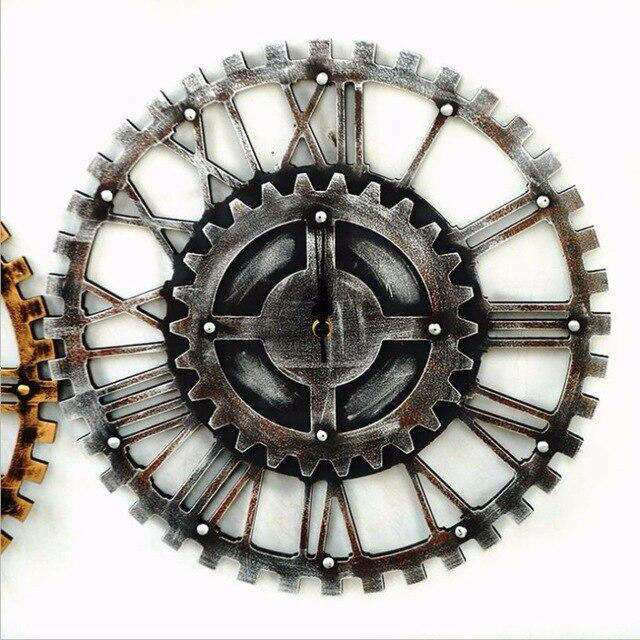 Stort retro vægur med tandhjul design