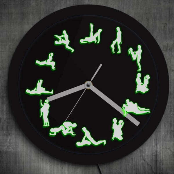 Kamasutra vægur med LED belysning