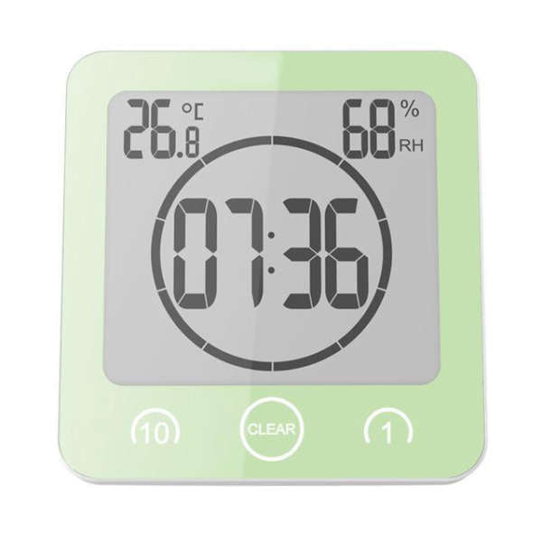 Vandtæt badeværelsesur med digital timer