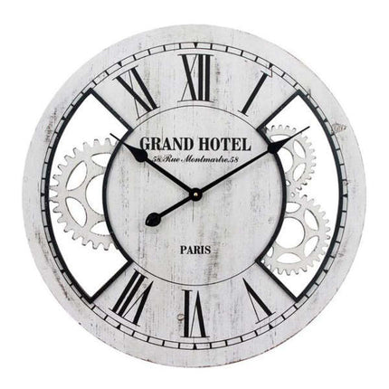 Stort hvidt vintage vægur Grand Hotel