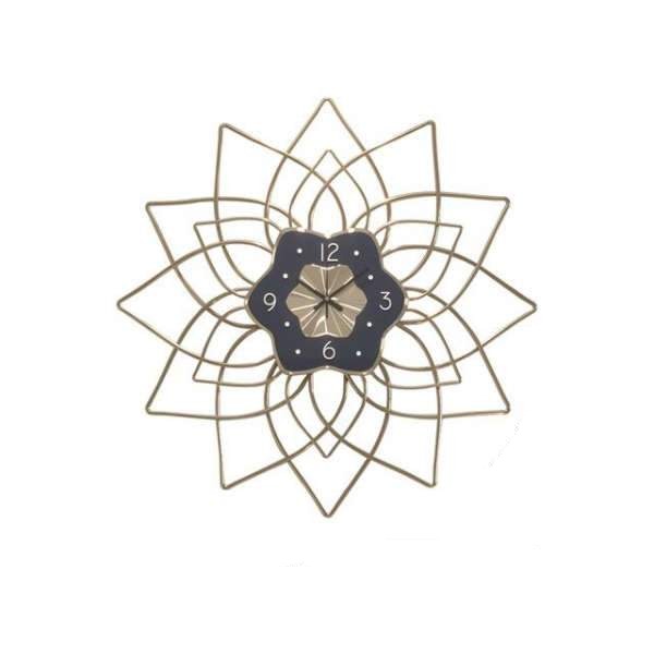 Stort metal vægur i blomsterdesign