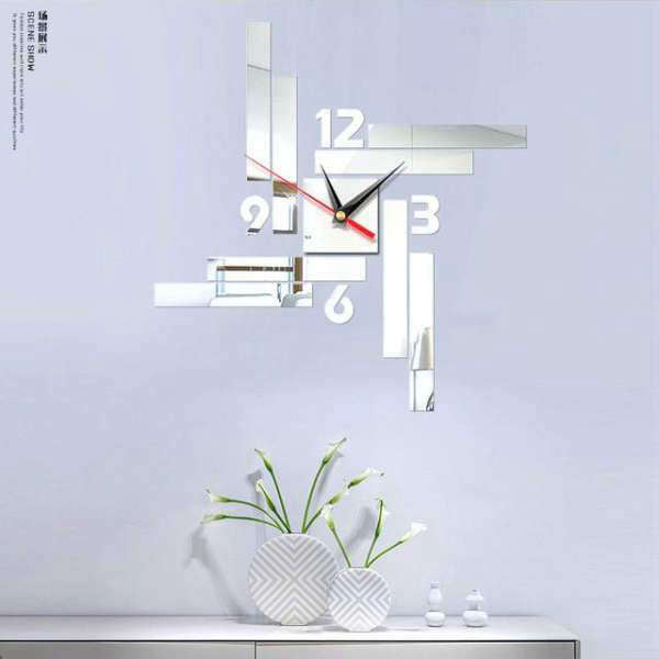 Moderne geometrisk vægur klistermærke design