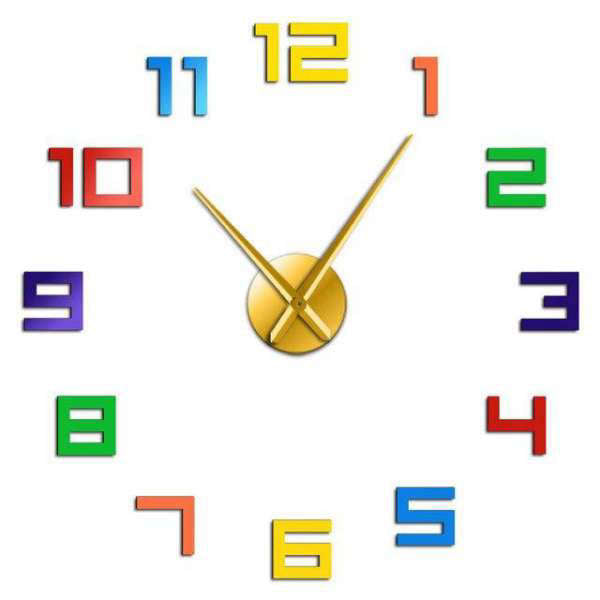 DIY vægur med flerfarvede tal