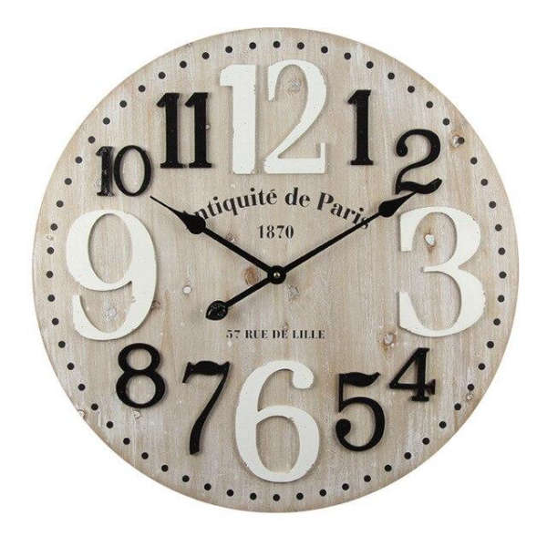 Stort hvidt vintage vægur Grand Hotel