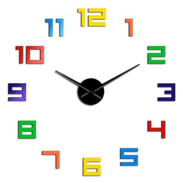 DIY vægur med flerfarvede tal