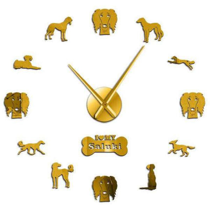 DIY vægur med Saluki hunde silhuetter