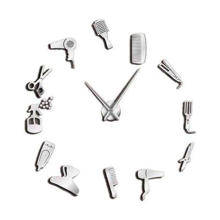 Vægur til barbershop med frisørudstyr