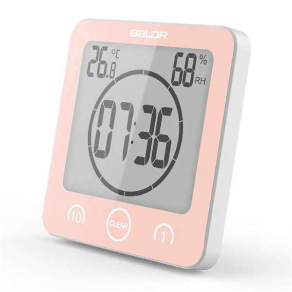 Vandtæt digitalt ur til badeværelset