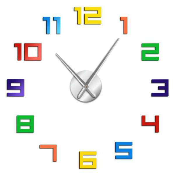 DIY vægur med flerfarvede tal