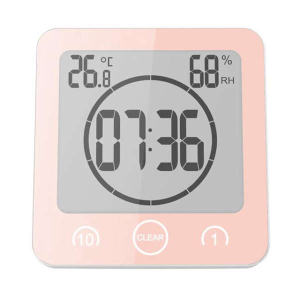 Vandtæt badeværelsesur med digital timer