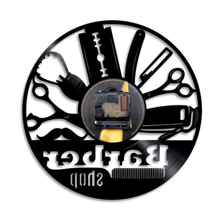 Barbershop vinyl vægur med LED-lys