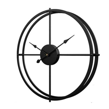 Nordisk design vægur i sort metal