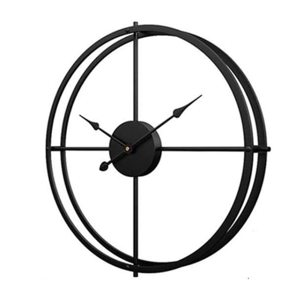 Nordisk design vægur i sort metal