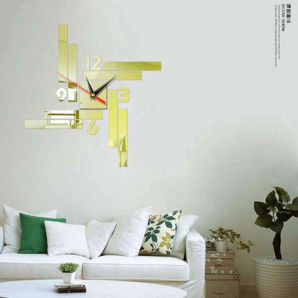 Moderne geometrisk vægur klistermærke design