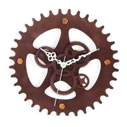 Industrielt metal vægur med tandhjul