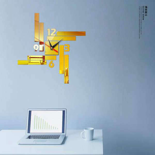 Moderne geometrisk vægur klistermærke design