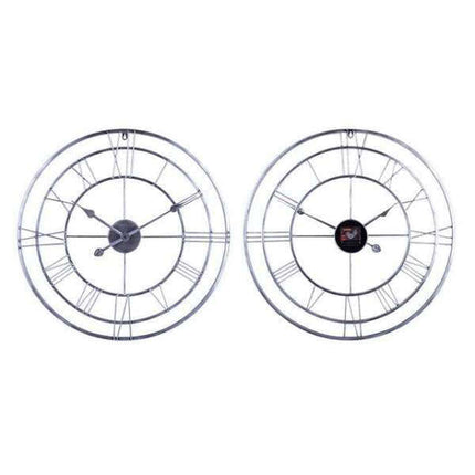 Stort metal vægur med dobbelt cirkel