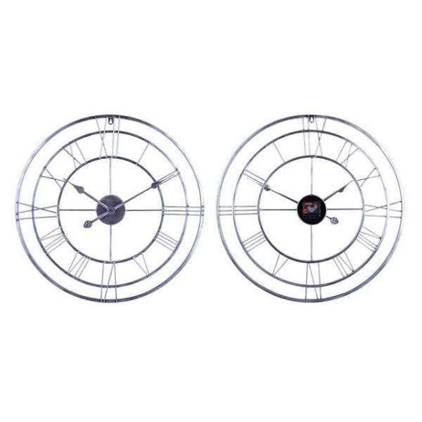 Stort metal vægur med dobbelt cirkel