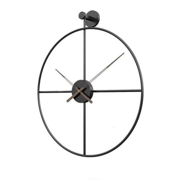 Nordisk design vægur i sort metal