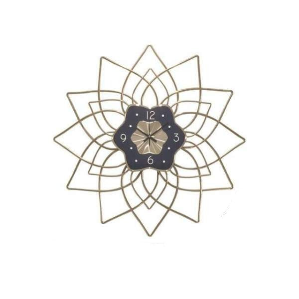 Stort metal vægur i blomsterdesign